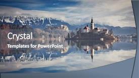  Presentation with mountain lake - Cool new slide deck with bledding - amazing view on bled lake backdrop and a  colored foreground