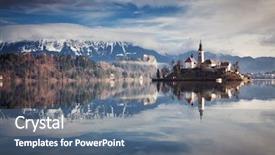  Presentation with mountain lake - PPT theme enhanced with bledding - amazing view on bled lake background and a  colored foreground