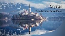  Presentation with view of kerak castle crusader - PPT theme having bledding - amazing view on bled lake background and a light blue colored foreground