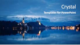  Presentation with fall lake - Audience pleasing PPT theme consisting of bledding - night scenery at bled lake backdrop and a  colored foreground