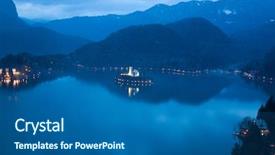  Presentation with fall lake - Presentation enhanced with bledding - night scenery at bled lake background and a  colored foreground