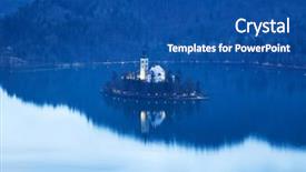  Presentation with fall lake - PPT theme consisting of bledding - night scenery at bled lake background and a  colored foreground