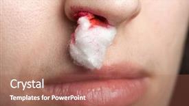  Presentation with injury - Colorful presentation design enhanced with bleeding - wound nosebleed - adult human backdrop and a coral colored foreground