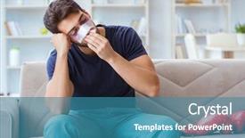  Presentation with sports - Colorful presentation design enhanced with bleeding - young man defeated in sports backdrop and a teal colored foreground