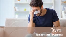  Presentation with plastic surgery - PPT theme featuring bleeding - young man recovering healing background and a coral colored foreground