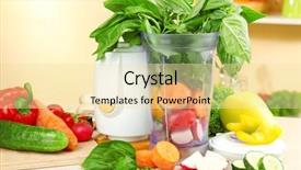 Presentation with vegetables - Slides with blender-with-fresh-vegetables background and a  colored foreground