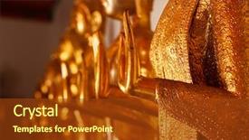  Presentation with blessing - Amazing slide set having bless lord - buddha golden statue blessing hand backdrop and a tawny brown colored foreground