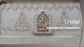  Presentation with marble - Slide deck enhanced with bless lord - engraved sculpture of goddess laxmi background and a gray colored foreground