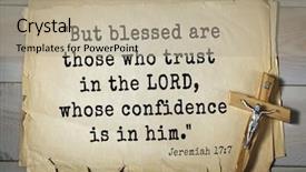  Presentation with confidence - Audience pleasing theme consisting of blessed are those who trust backdrop and a mint green colored foreground