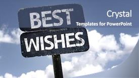  Presentation with best - Amazing presentation theme having blessed birthday - best wishes sign with clouds backdrop and a ocean colored foreground