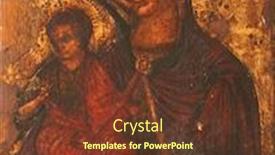  Presentation with virgin mary - Colorful presentation design enhanced with blessed virgin mary with baby backdrop and a tawny brown colored foreground