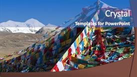  Presentation with china flag - Slides enhanced with blessing prayer flags in buddhism background and a teal colored foreground