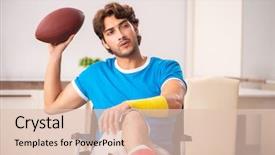  Presentation with traumatic brain injury - Cool new PPT theme with blessure en football - injured man recovering from his backdrop and a  colored foreground