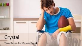  Presentation with injury - PPT theme with blessure en football - injured man recovering from his background and a  colored foreground