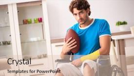  Presentation with injury - Beautiful presentation featuring blessure en football - injured man recovering from his backdrop and a lemonade colored foreground