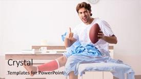  Presentation with treatment - PPT layouts featuring blessure en football - injured man waiting treatment background and a  colored foreground