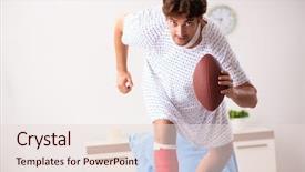  Presentation with waiting - Cool new presentation with blessure en football - injured man waiting treatment backdrop and a  colored foreground