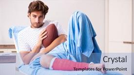  Presentation with psychology medical dementia treatment - Slide deck featuring blessure en football - injured man waiting treatment background and a light blue colored foreground