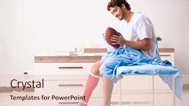  Presentation with waiting - PPT theme consisting of blessure en football - injured man waiting treatment background and a lemonade colored foreground