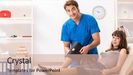  Presentation with doctor visiting family - Colorful theme enhanced with blessure et traumatologie - young tennis player visiting doctor backdrop and a coral colored foreground