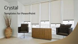  Presentation with area - Beautiful PPT theme featuring blind - sitting area in a contemporary backdrop and a light gray colored foreground
