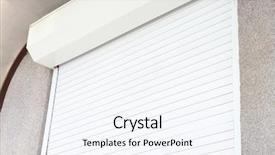  Presentation with closed - Slide set with blind - window with closed roller shutter background and a sky blue colored foreground