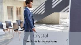  Presentation with congress - Presentation theme with blind-african-business-man background and a light gray colored foreground