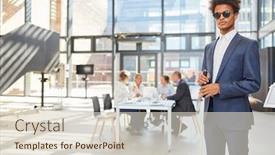  Presentation with inclusion - Slides consisting of blind-business-man-with-cane background and a lemonade colored foreground