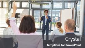  Presentation with blind - Audience pleasing slides consisting of blind-business-man backdrop and a dark gray colored foreground