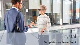  Presentation with blind stick - Presentation having blind-businesswoman-with-long-stick background and a light blue colored foreground