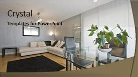  Presentation with dining table - Presentation theme consisting of modern luxury living room background and a light gray colored foreground