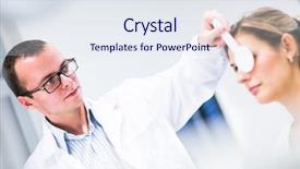  Presentation with optometry - Colorful presentation enhanced with blind man - optometry concept - pretty young backdrop and a sky blue colored foreground