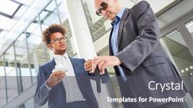  Presentation with cane - PPT theme consisting of blind-man-with-a-cane background and a dark gray colored foreground