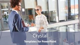  Presentation with cane - Audience pleasing slide set consisting of blind-old-woman-with-cane backdrop and a ocean colored foreground