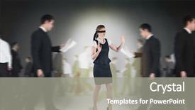  Presentation with blind people - Amazing presentation theme having blind people - composite image of redhead businesswoman backdrop and a gray colored foreground