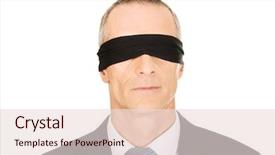  Presentation with band - Beautiful slide deck featuring blind people - portrait of a businessman backdrop and a  colored foreground