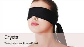  Presentation with blind people - Presentation theme having blind people - portrait of the young woman background and a soft green colored foreground