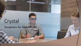  Presentation with blind people - Slides with blind people - startup business team brainstorming background and a  colored foreground