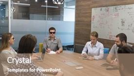  Presentation with start up business - Presentation design featuring blind people - startup business team brainstorming background and a  colored foreground