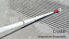  Presentation with blind people - Theme with blind people - white cane touching ridges background and a light gray colored foreground