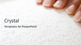  Presentation with blind people - Cool new slides with blind people - woman reading braille backdrop and a cool aqua colored foreground