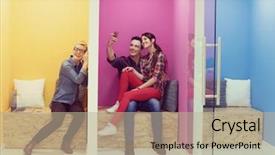  Presentation with big group people - Amazing presentation design having blind school - group of young business people backdrop and a mint green colored foreground