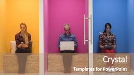  Presentation with young business people - Cool new PPT layouts with blind school - group of young business people backdrop and a  colored foreground