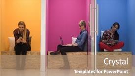  Presentation with twinkling stars in outer space - Audience pleasing slides consisting of blind school - group of young business people backdrop and a  colored foreground