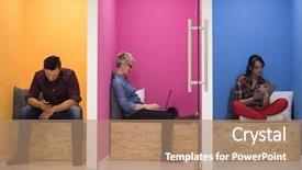  Presentation with blind people - Amazing slide set having blind school - group of young business people backdrop and a coral colored foreground