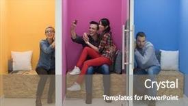  Presentation with young business people - Amazing slide deck having blind school - group of young business people backdrop and a gray colored foreground