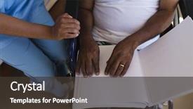  Presentation with doctor african - Audience pleasing PPT theme consisting of blind senior african american backdrop and a tawny brown colored foreground