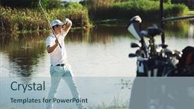  Presentation with eye ball dilated gif - Amazing slide deck having blind shot - golf man shields eyes backdrop and a light blue colored foreground