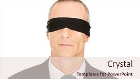  Presentation with band - Presentation design consisting of blind shot - portrait of a businessman background and a  colored foreground