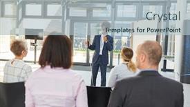  Presentation with inclusion - Beautiful presentation theme featuring blind-speaker-with-a-cane backdrop and a light blue colored foreground